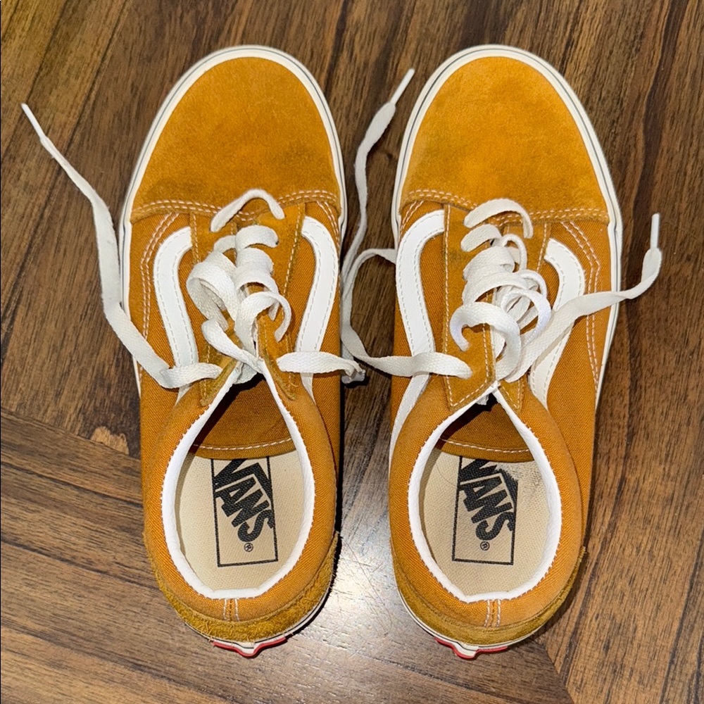 Vans Suede Orange and White Sneakers
